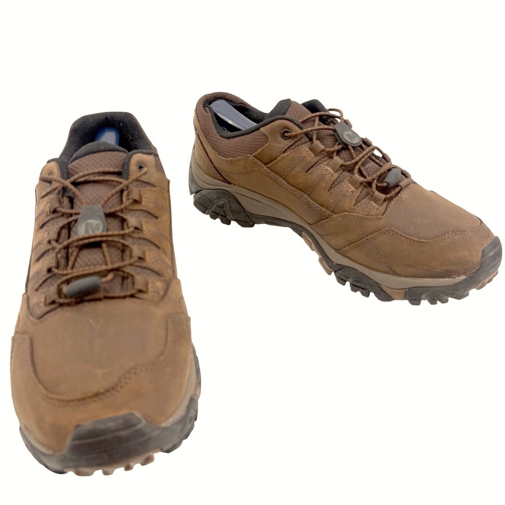 Merrell Moab Adventure Lace Men  10.5 Brn Leather Hiking Shoes Vibram Waterproof